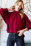 THREE QUARTER ELASTIC BAND TOP: HUNTER GREEN / XL