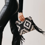Wild West Tassel Crossbody Bag: Black