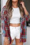 Women Plaid Print Loose Fit Long Sleeve Shirt | S-2XL: As shown-1 / Missy / XL