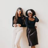 Western Wide Twist Knit Headband: Black/Cream