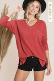 V Neck knit top-Hunter Green