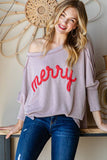 LONG SLEEVE LOOSE FIT TOP PLUS SIZE: HUNTER GREEN / 3X