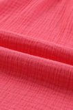 Women Flutter Sleeve Frilled Neck Textured Blouse | S-XL: Missy / Red / XL