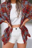 Women Plaid Print Loose Fit Long Sleeve Shirt | S-2XL: As shown-1 / Missy / M