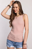 Women Solid Ruched Side Fit  Sleeveless Tank Top | S-XL: Missy / Black / S