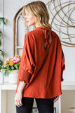 THREE QUARTER ELASTIC BAND TOP: HUNTER GREEN / XL
