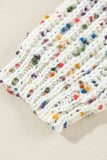 White Confetti Reversible Twist Sweater: White / 100%Polyester / L