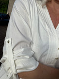 Roll up sleeve button down top