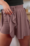 Women Solid Drawstring Elastic Waist Layered Shorts | S-XL: Missy / XL / As shown