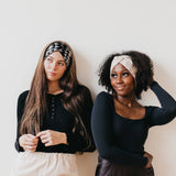 Western Wide Twist Knit Headband: Light Gray