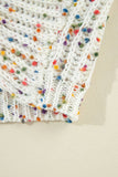 White Confetti Reversible Twist Sweater: White / 100%Polyester / XL