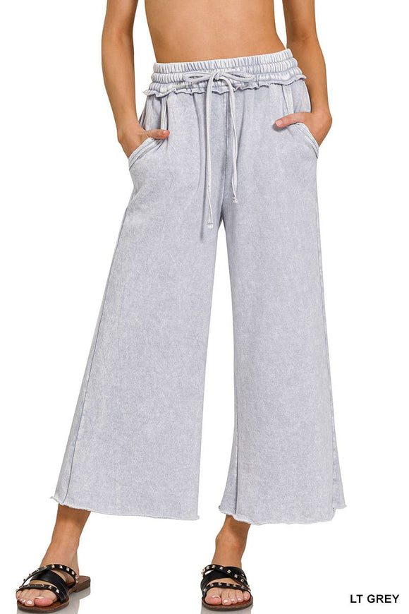 ',...Snow Wash Fleece Sweatpants With Pockets: LT GREY-165211 / S