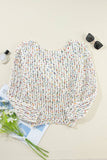 White Confetti Reversible Twist Sweater: White / 100%Polyester / XL