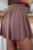 Women Solid Drawstring Elastic Waist Layered Shorts | S-XL: Missy / XL / As shown