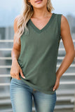 Women Casual  Solid V Neck Ribbed V Neck Tank Top | S-XL: Missy / M / Gray