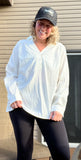 Roll up sleeve button down top