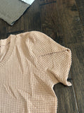 Waffle knit petal sleeve top