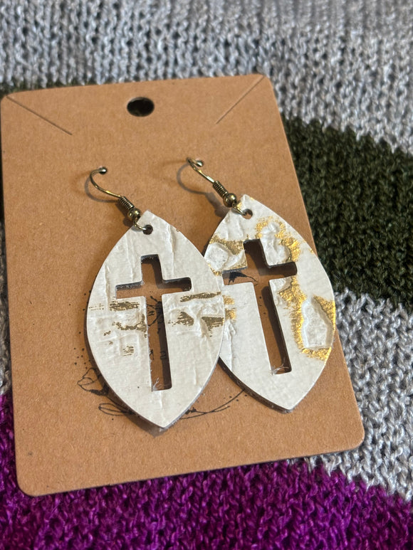 Cross cutout earrings