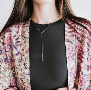 Taci crystal Y drop Necklace