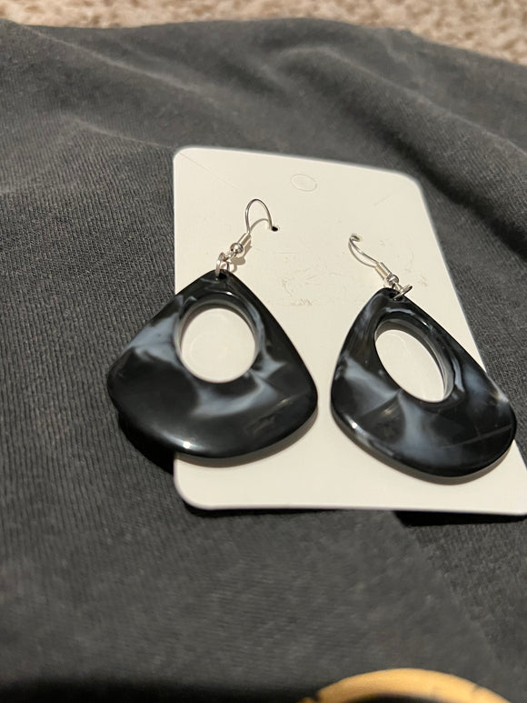 Marbled stone earrings