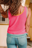 Women Casual Color Block Pocket Waffle Knit Tank Top | S-XL: Missy / As shown / S
