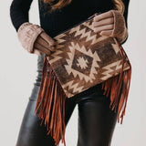 Wild West Tassel Crossbody Bag: Brown