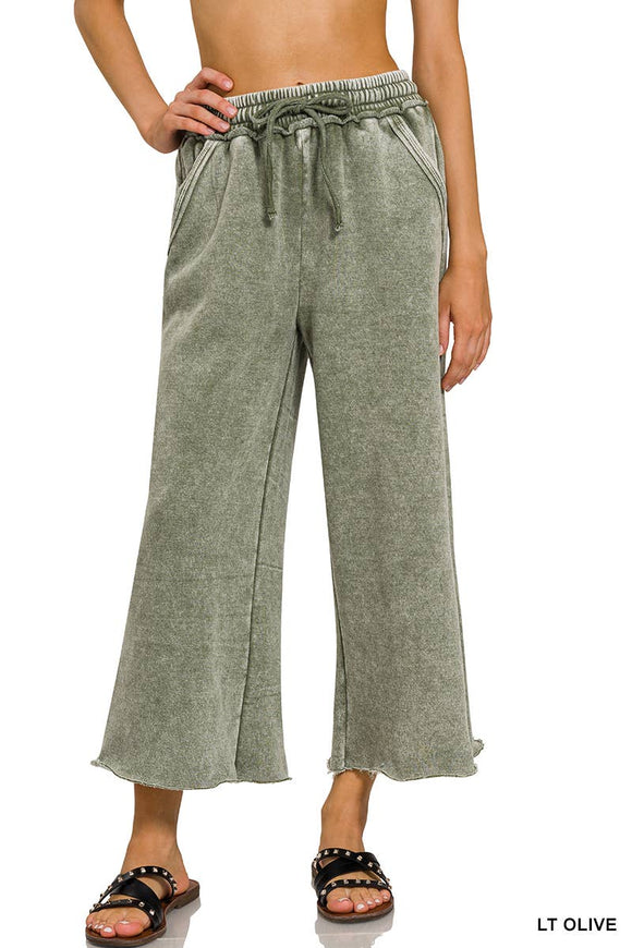 ',...Snow Wash Fleece Sweatpants With Pockets: LT OLIVE-165204 / S