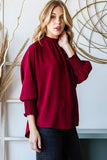 THREE QUARTER ELASTIC BAND TOP: HUNTER GREEN / XL
