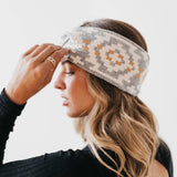 Western Wide Twist Knit Headband: Charcoal