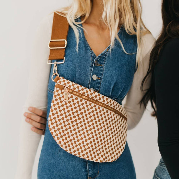 Westlyn Woven Bum Bag *NEW COLORS ADDED*: Checkered Brown