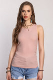 Women Solid Ruched Side Fit  Sleeveless Tank Top | S-XL: Missy / Black / S
