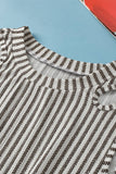 Women Stripe Print Cut-out Round Neck Tank Top | S-XL : Missy / S / As shown