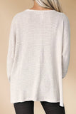 Waffle Knit Splits Batwing Long Sleeve Top | S-XL: As shown / Missy / S