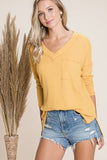 V Neck knit top-Hunter Green