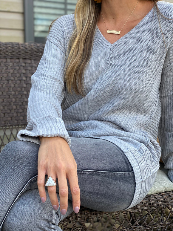 V neck slouchy sweater