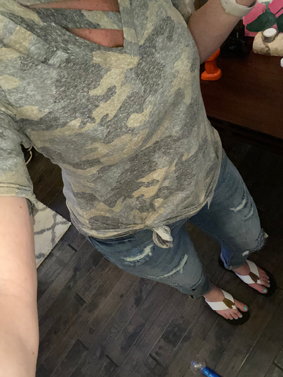 Cutout Camo top