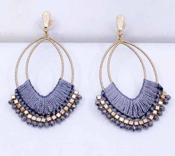 Threaded Statement Earrings  Drop: 2.75