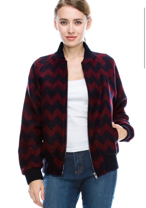 Zigzag Bomber Jacket