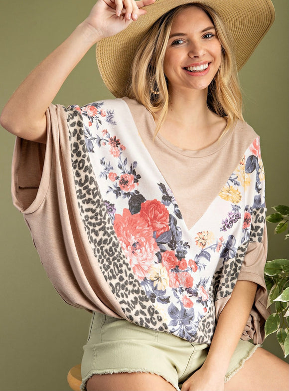 VINTAGE DOUBLE V COLOR BLOCK DOLMAN