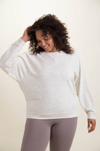 CURVY Sprinkle Tapered Raglan Long Sleeve Top