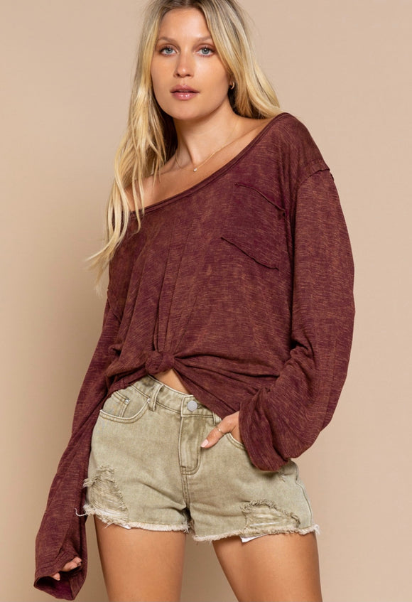 Pocket slub top
