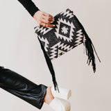 Wild West Tassel Crossbody Bag: Black