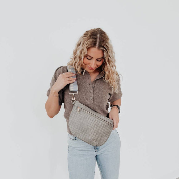 Woven Westlyn Bum Bag: Gray