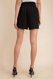 Tie Front Black Shorts