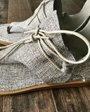Tie up burlap sandal
