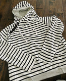 Zipper accent, striped sweatshirt