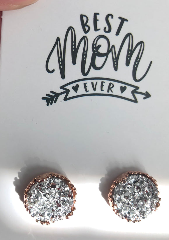 Best Mom Druzy Set