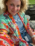 Tie front boho chic floral kimono