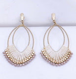 Threaded Statement Earrings  Drop: 2.75"