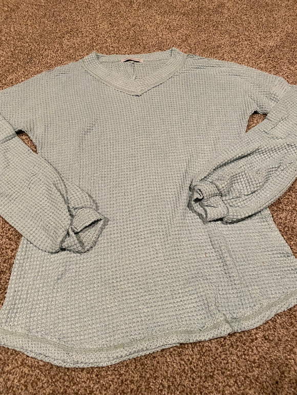 V neck bell sleeve top